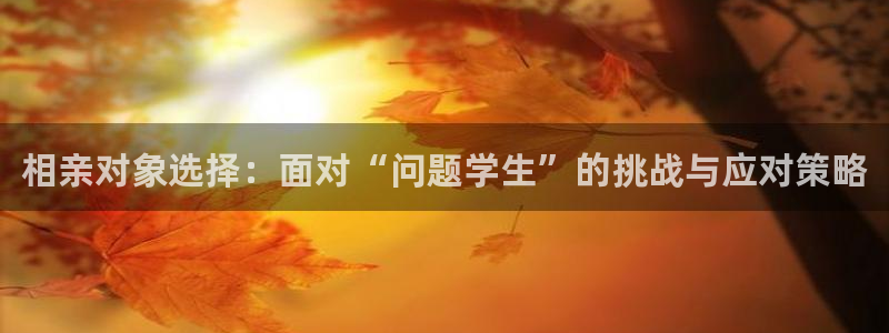 omofun动漫网：相亲对象选择：面对“问题学生”的挑战与应对策略